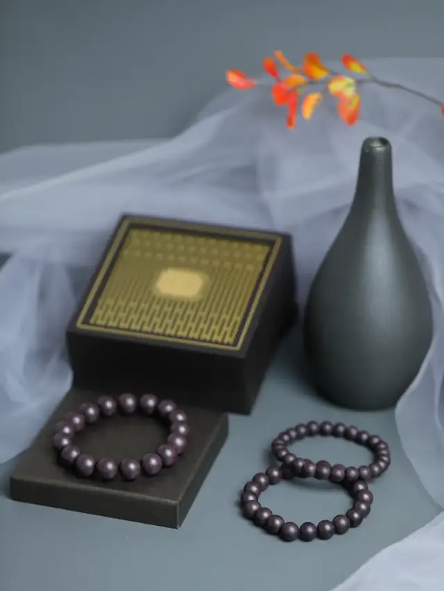 烟紫色合香珠系列实拍